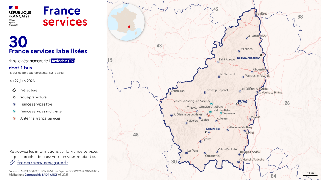 France services : Ard&egrave;che (07)