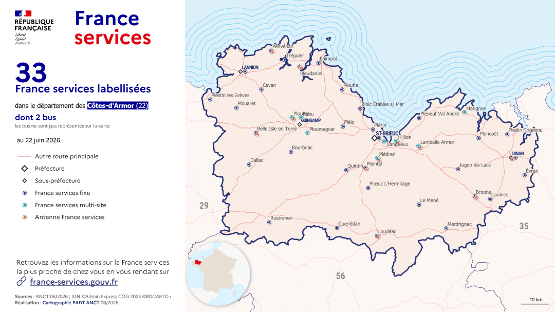 France services : C&ocirc;tes-d'Armor (22)