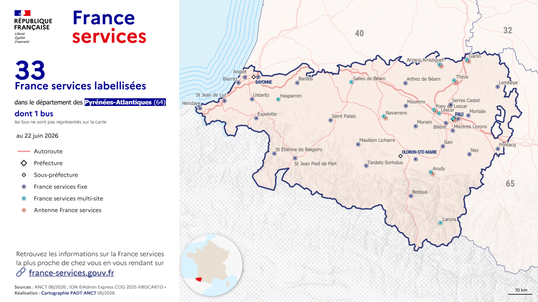 France services : Pyr&eacute;n&eacute;es-Atlantiques (64)