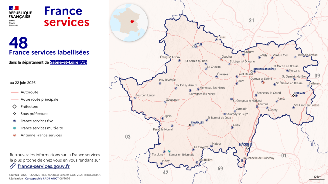 France services : Sa&ocirc;ne-et-Loire (71)