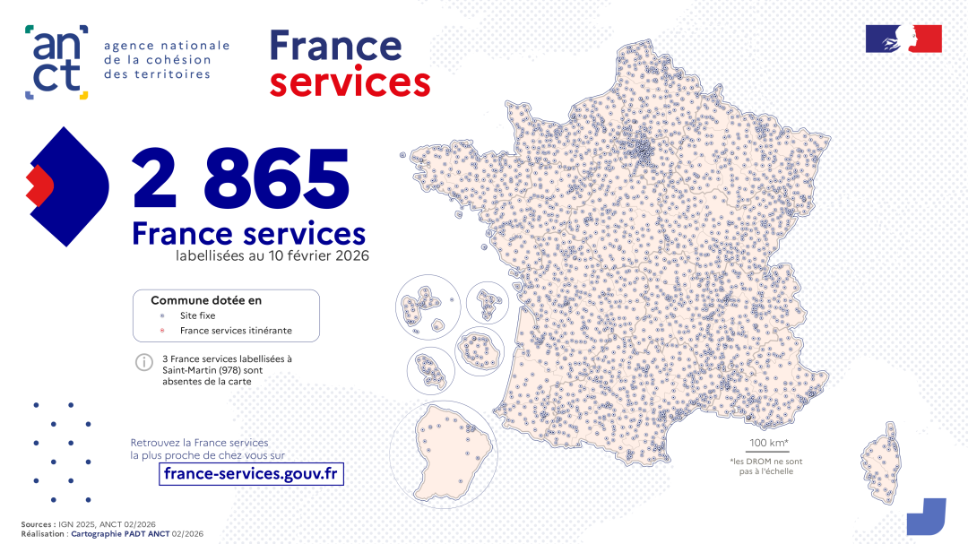 Localisation des structures France services au format 16/9