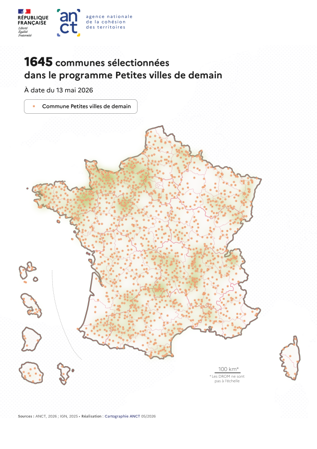 D&eacute;ploiement du dispositif Petites villes de demain (format A4)
