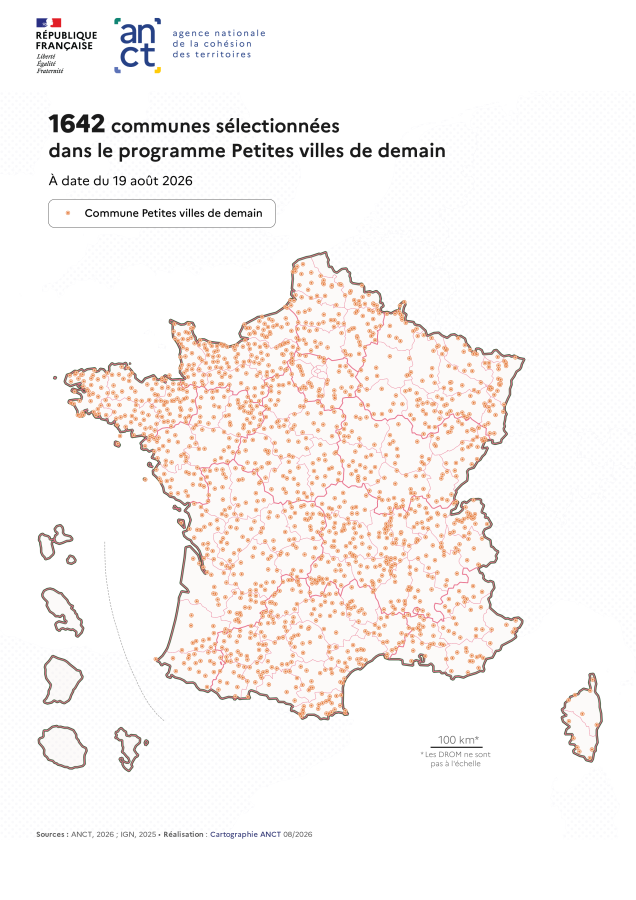 D&eacute;ploiement du dispositif Petites villes de demain (format A4)